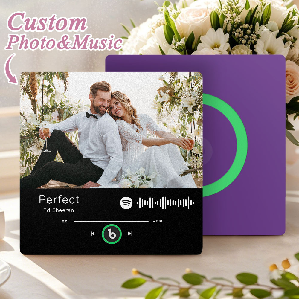 Custom Spotify Music Fridge Magnet Personalized Colorful Frame Album Fridge Magnet Music Wall Photo Sticker Song Magnets That Can Play Music Wedding Gifts for Her - Fridgebeatsuk