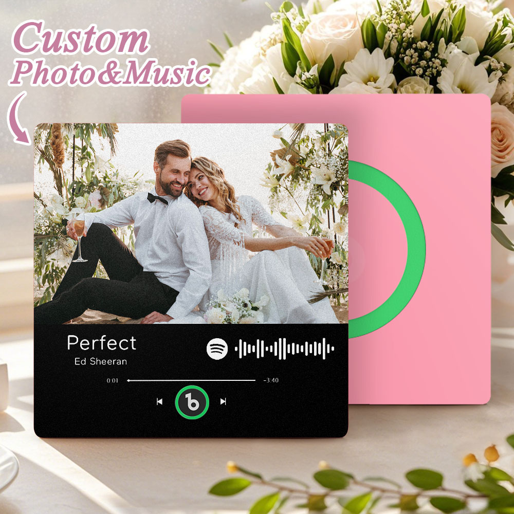 Custom Spotify Music Fridge Magnet Personalized Colorful Frame Album Fridge Magnet Music Wall Photo Sticker Song Magnets That Can Play Music Wedding Gifts for Her - Fridgebeatsuk