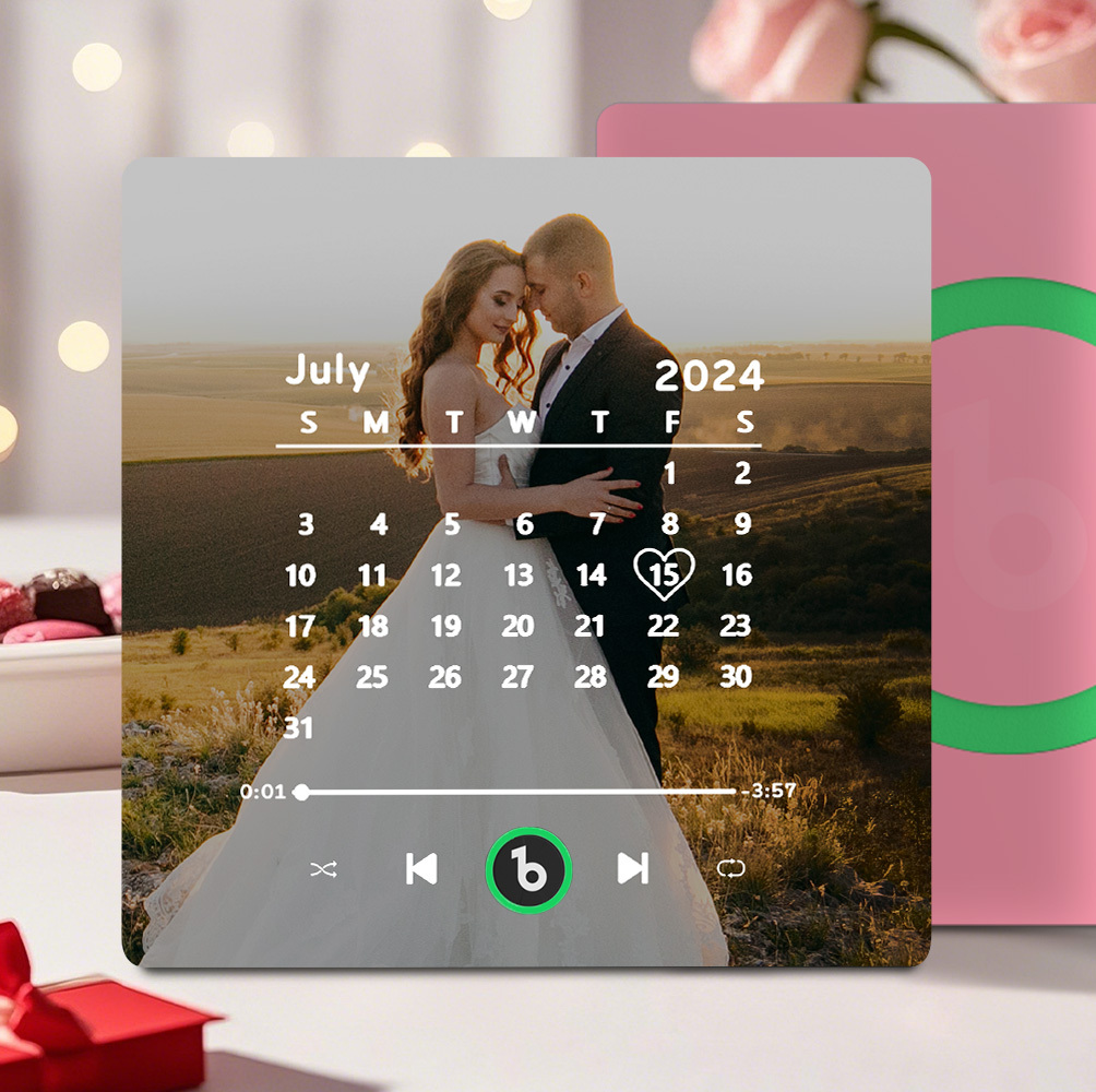 Custom  Music, Photo & Calendar Fridge Magnet Supports Bluetooth Connectivity