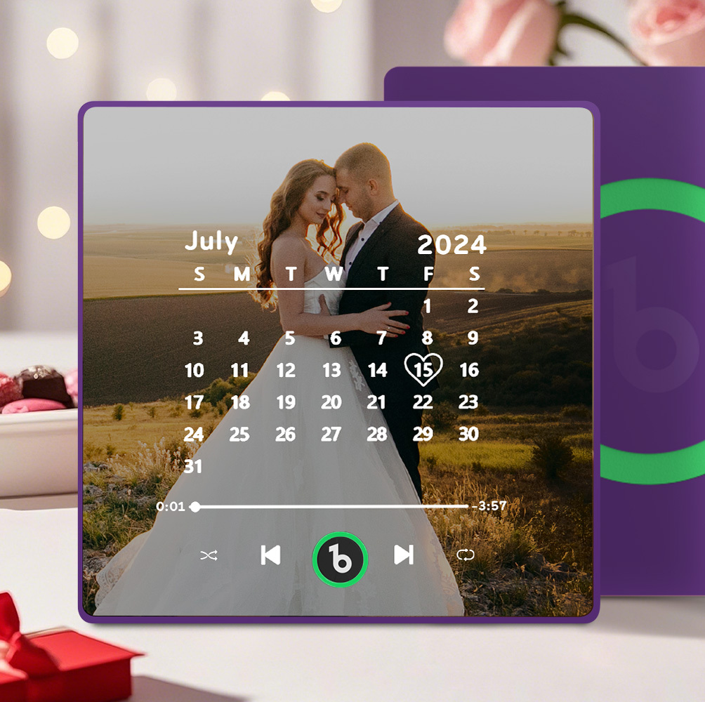 Custom Music, Photo & Calendar Fridge Magnet FridgeBeats Pro Supports Bluetooth Connectivity