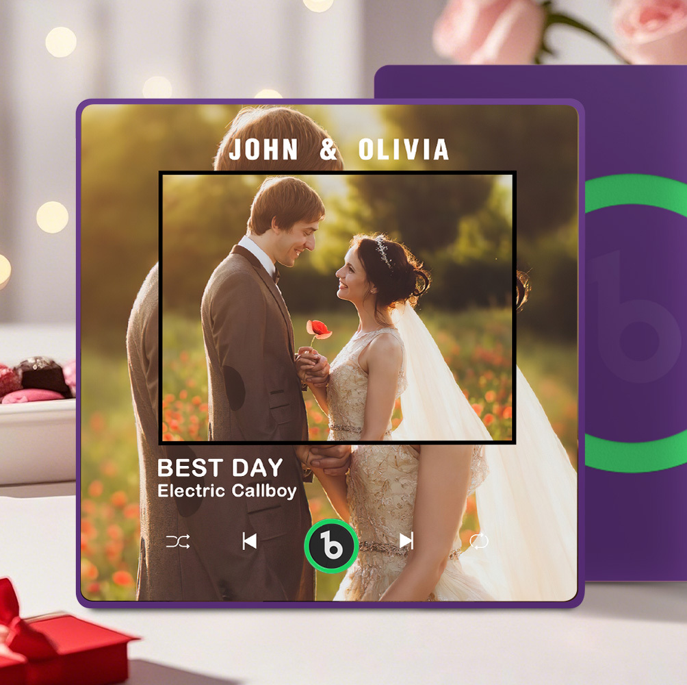 Custom Music, Photo and Text Fridge Magnet Supports Bluetooth Connectivity