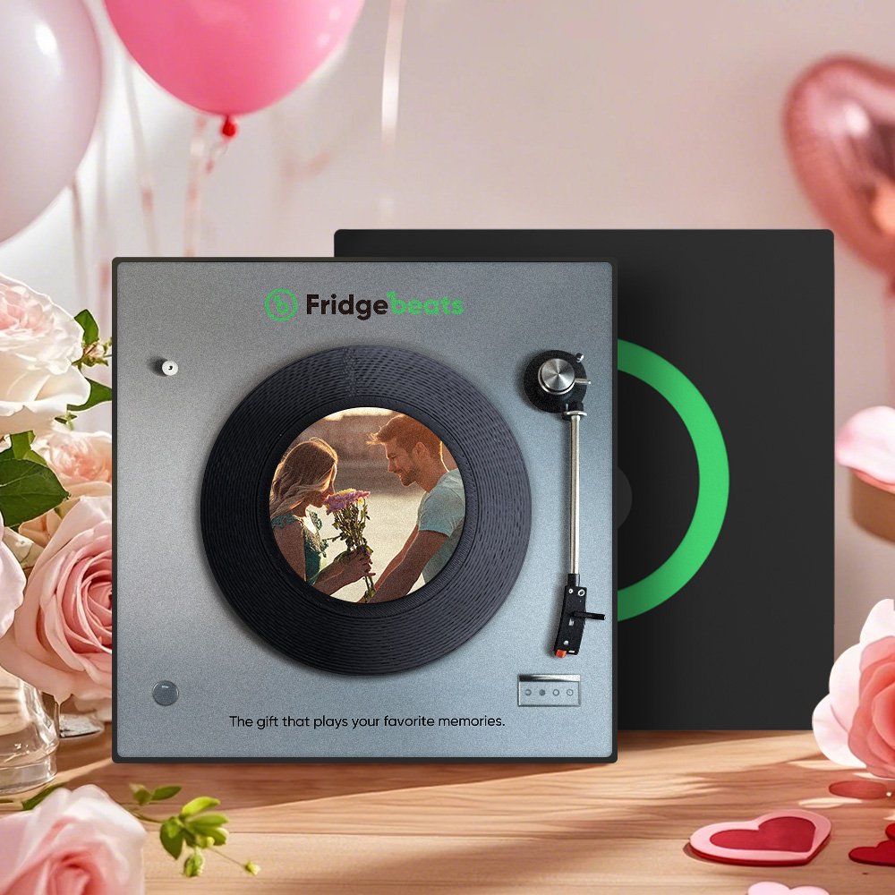 Custom Music & Photo Fridge Magnet Music Magnet Song Magnet Can Customize 1-6 Vinyl and Songs Birthday Gift for Lover