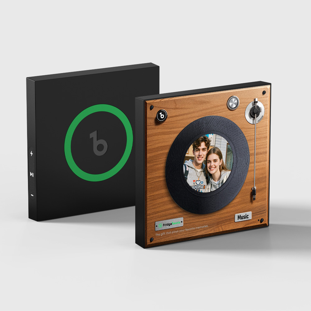 Custom Music & Photo Fridge Magnet Can Customize 1-6 Vinyl and Songs