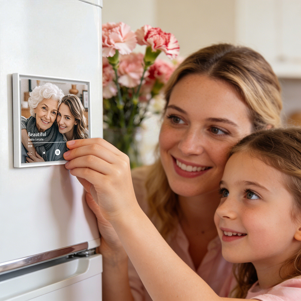 Custom Music & Photo Fridge Magnet Can Customize 1-6 Frame Art and Songs Personalized Photo Song That Can Play Music Mother's Day Gift - Fridgebeatsuk