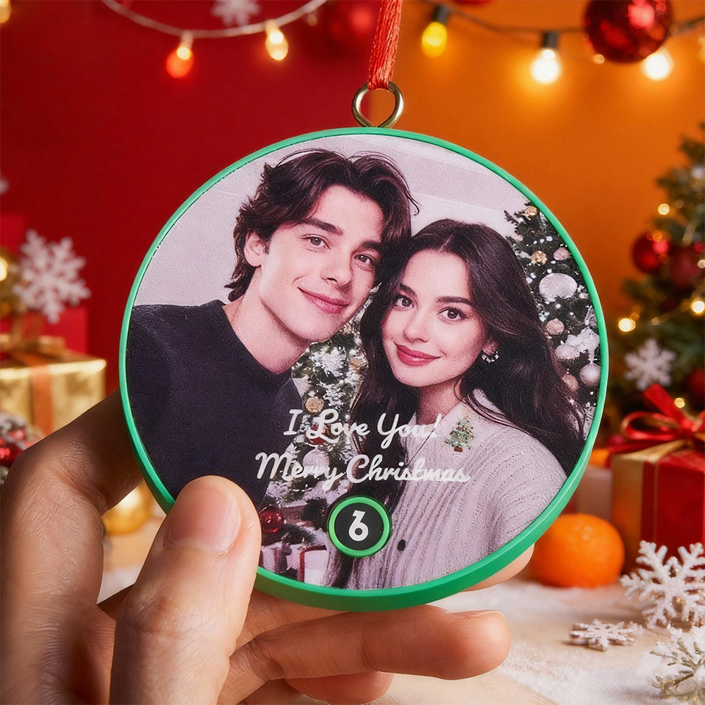 Custom Music Box Ornament Personalized Photo Music Box Ornament Music Fridge Magnet Custom Voice Recording Couple Keepsake Christmas Gifts - Fridgebeatsuk