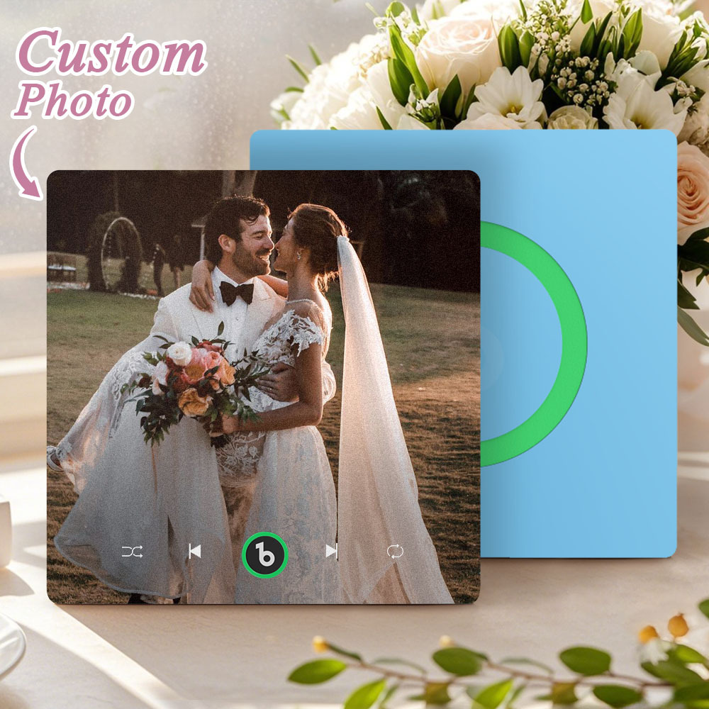 Custom Music & Photo Fridge Magnet Supports Bluetooth Connectivity Custom Music Fridge Magnet Couple Gift  Singing Refrigerator Magnet Wedding Gift for Him - Fridgebeatsuk