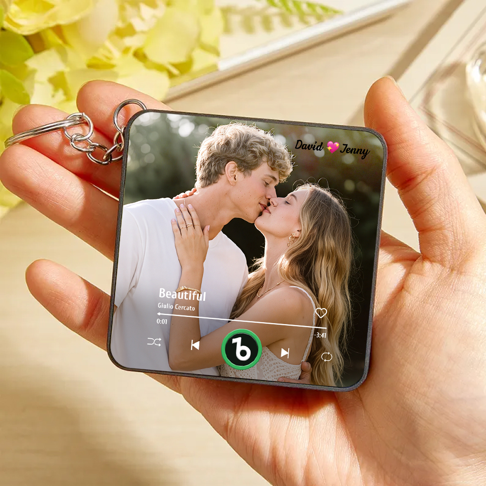 Custom Mini Music Fridge Magnet Keychain Custom Mini Album Fridge Magnet Keychain Music Wall Photo Sticker Song Magnets That Can Play Music Valentine's Day Gifts - Fridgebeatsuk