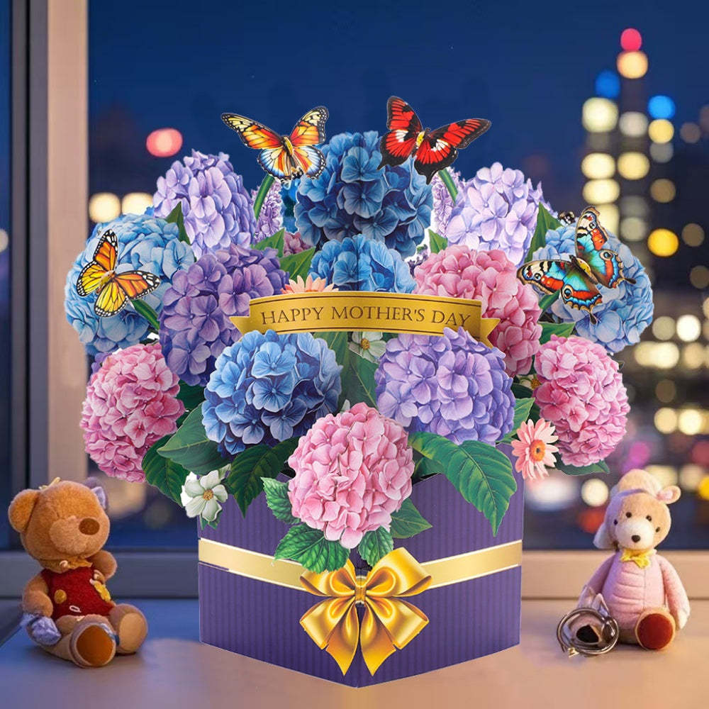3D Greeting Card Flower Bouquet Card Mother's Day Gift for Mum - Fridgebeatsuk