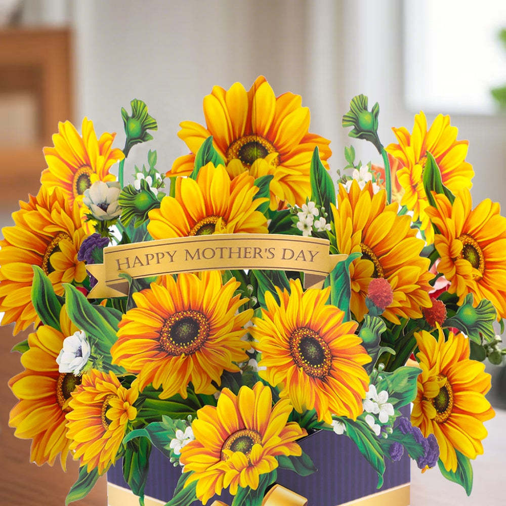 3D Greeting Card Flower Bouquet Card Mother's Day Gift for Mum - Fridgebeatsuk