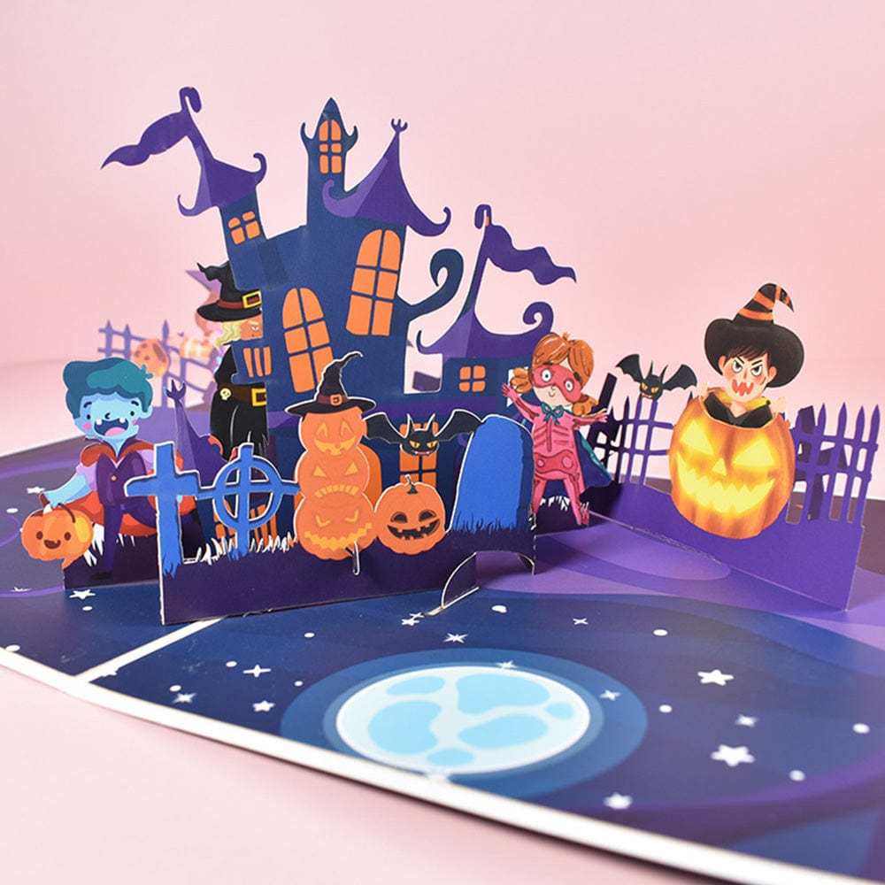 Halloween 3D Pop Up Card Horror Castle Pop Up Greeting Card - GiftLab