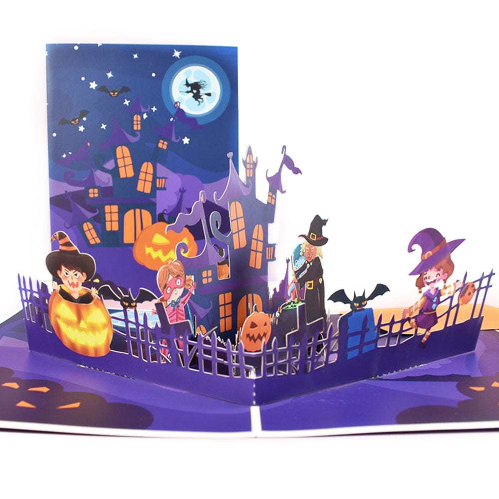 Halloween 3D Pop Up Card Horror Castle Pop Up Greeting Card - GiftLab