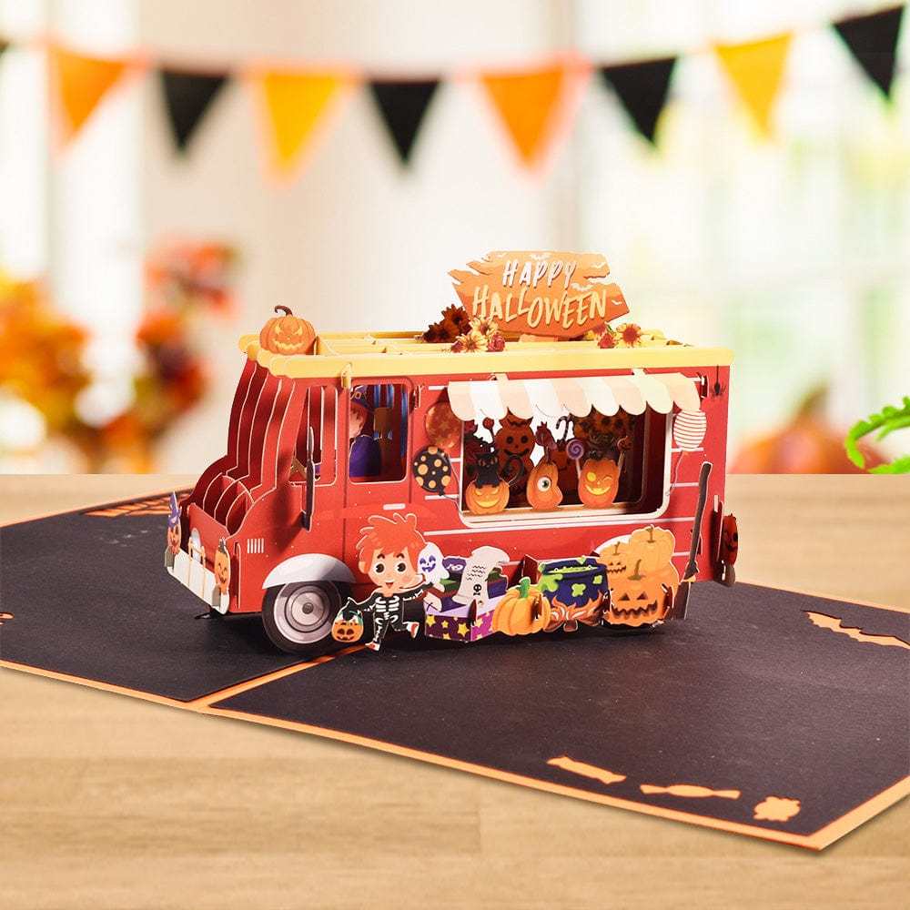 Halloween 3D Pop Up Card Pumpkin Car Pop Up Greeting Card - GiftLab