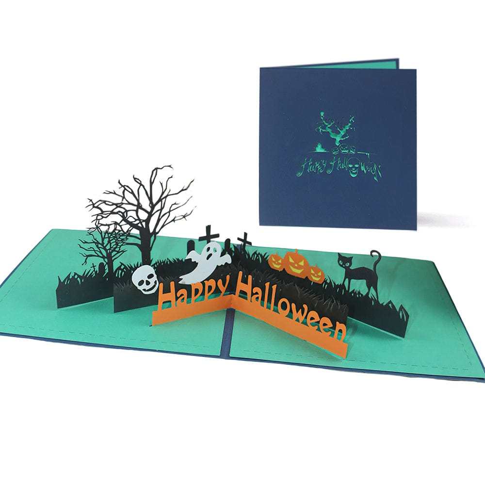Halloween 3D Pop Up Card Cemetery Pattern Pop Up Greeting Card - GiftLab