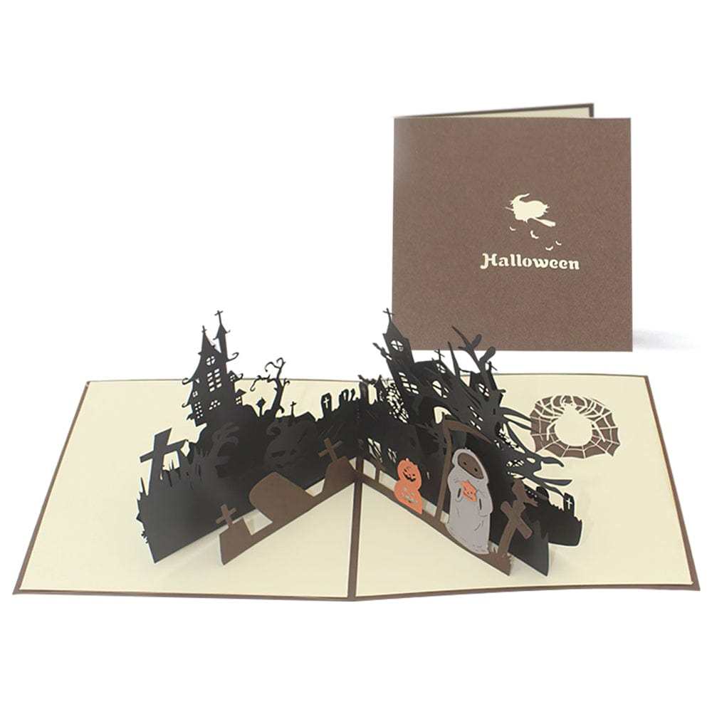 Halloween 3D Pop Up Card Haunted House Tombstone Pop Up Greeting Card - GiftLab