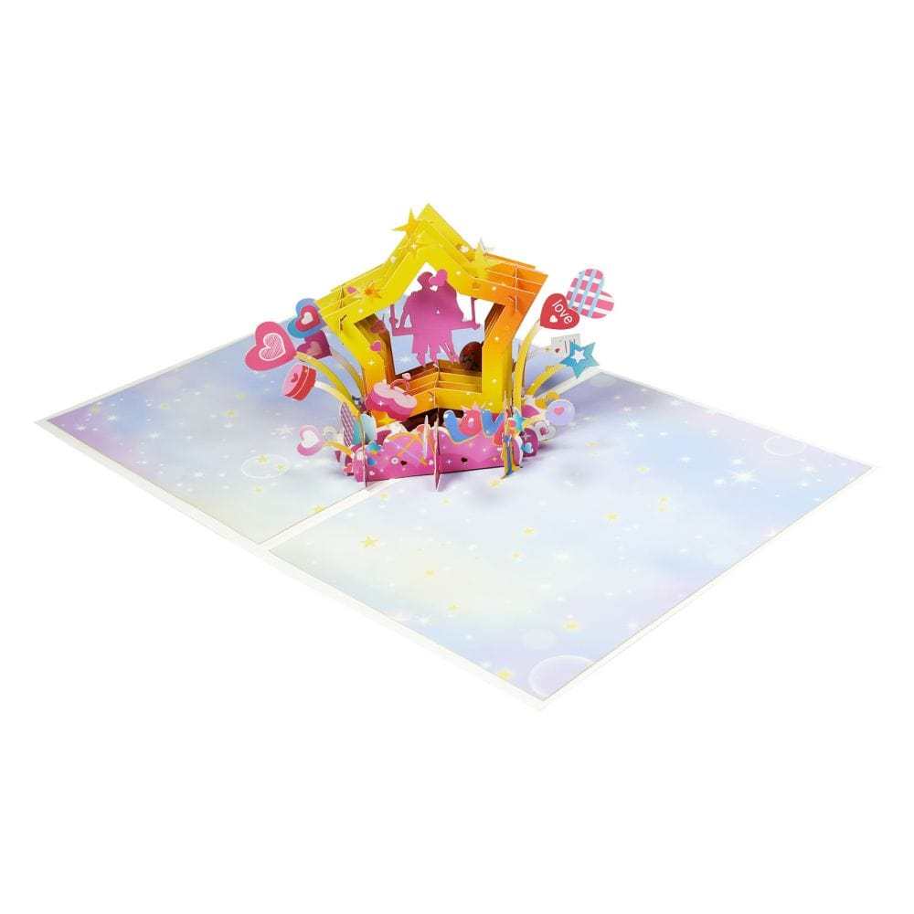 3D Creative Valentine's Day Pop Up Card Romantic Star Pop Up Greeting Card - GiftLab