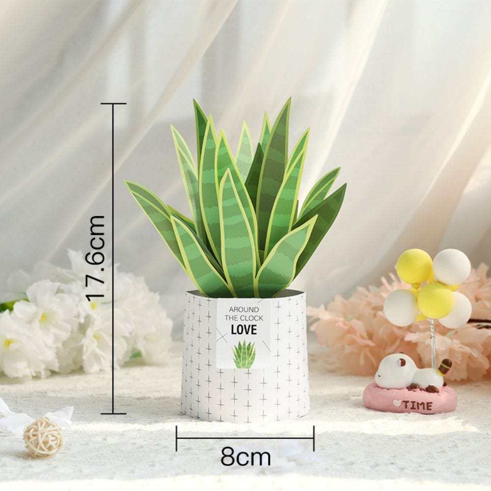 Tiger Piran Potted Plant 3D Pop Up Greeting Card - GiftLab