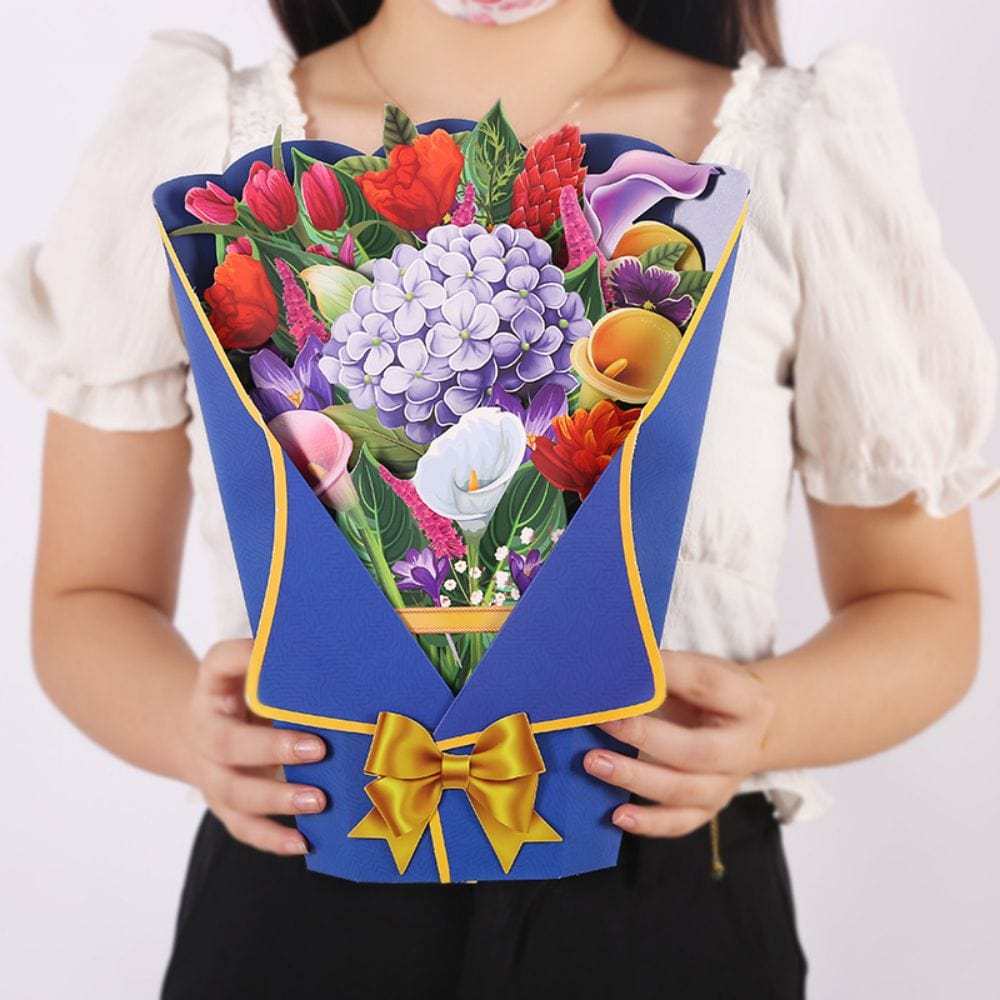 Hydrangea Ball 3D Pop Up Greeting Card Flower Bouquet Pop Up Card - GiftLab