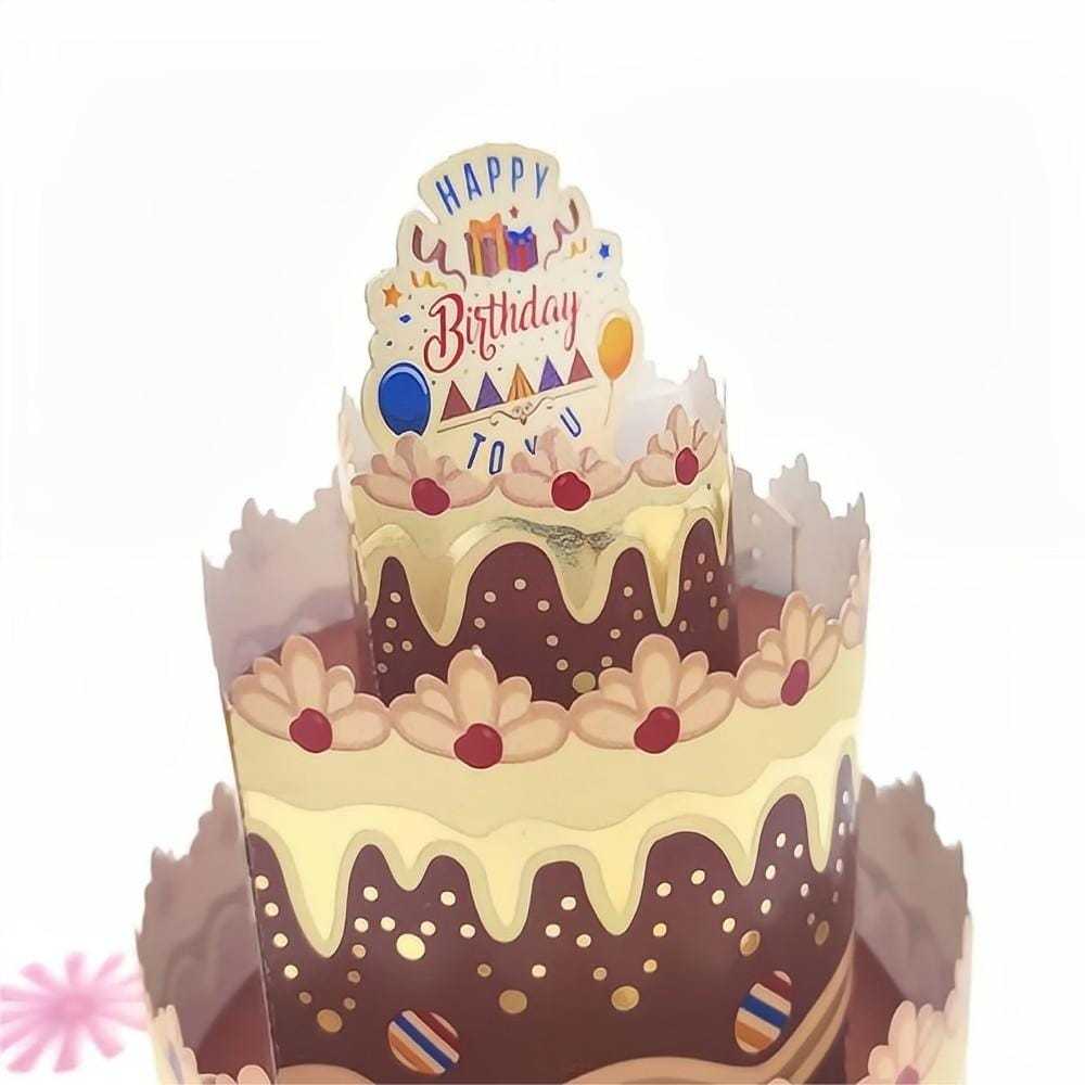 Birthday Pop Up Card Chocolate Cake 3D Pop Up Greeting Card - GiftLab