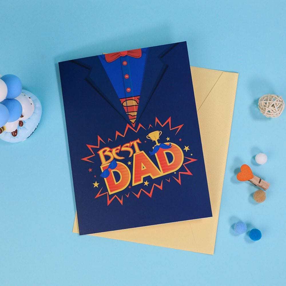 Father's Day 3D Pop Up Card Best Dad Greeting Card for Dad - GiftLab