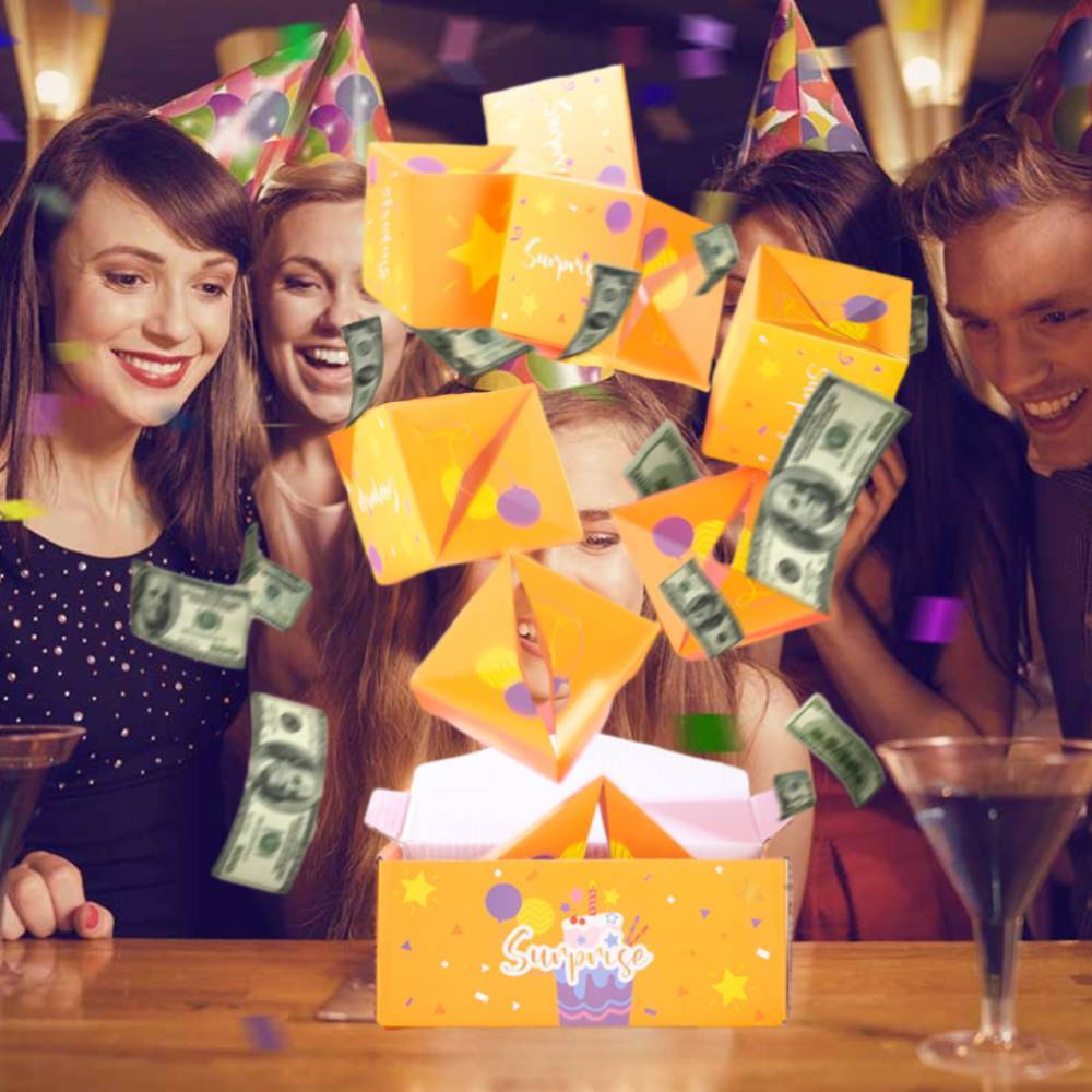 DIY Birthday Surprise Gift Box Explosion for Money Cash Pop Up Gift Box for Birthday - GiftLab