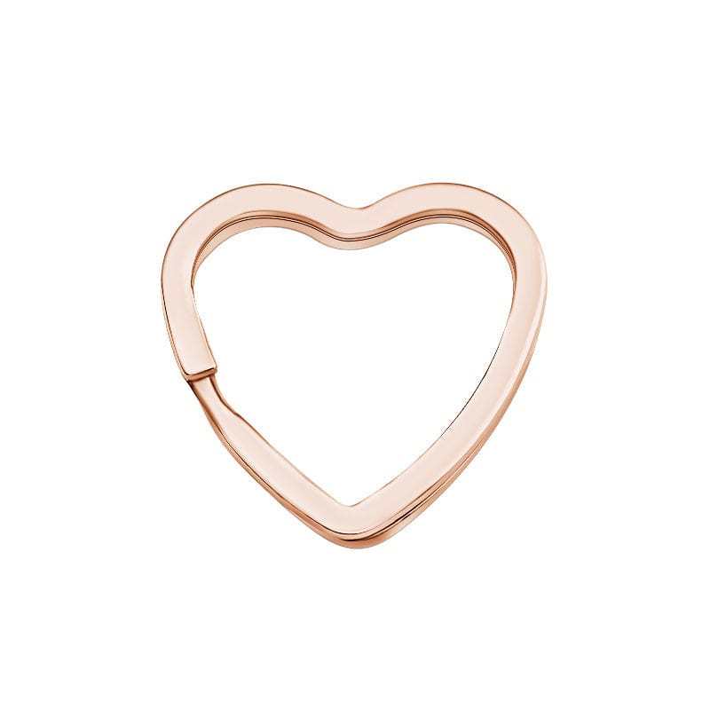 Heart-Shape Flat Key Ring Metal Split Parting Key Ring Rose Gold - Fridgebeatsuk