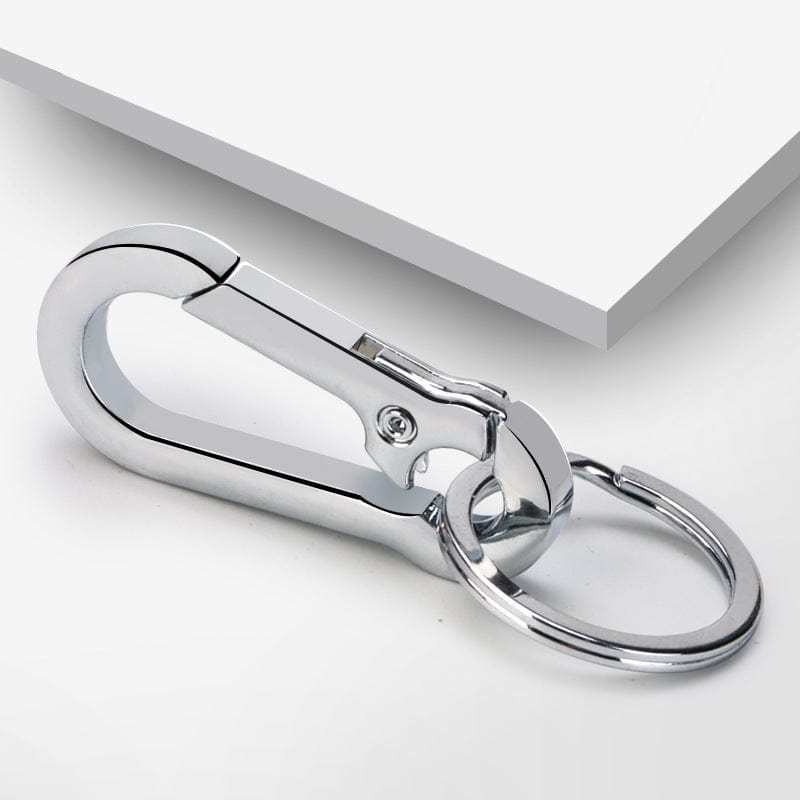 Carabiner Clip Keyring Stainless Steel Keychain with Snap Hook Quick Release Key Ring - Fridgebeatsuk