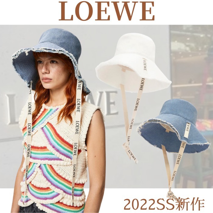 LOEWE】デニム＆カーフスキンフィッシャーマンハット