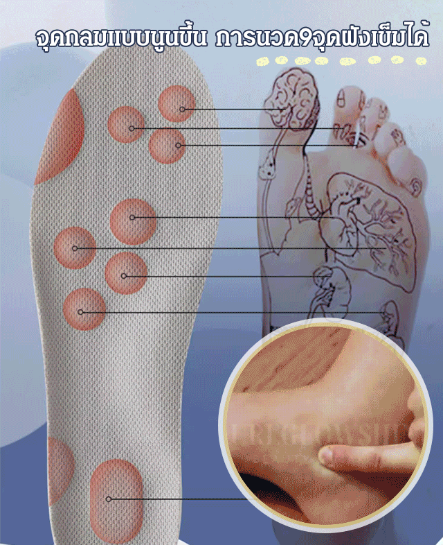 แผ่นรองเท้ารักษาเท้านุ่มแบบ4D
