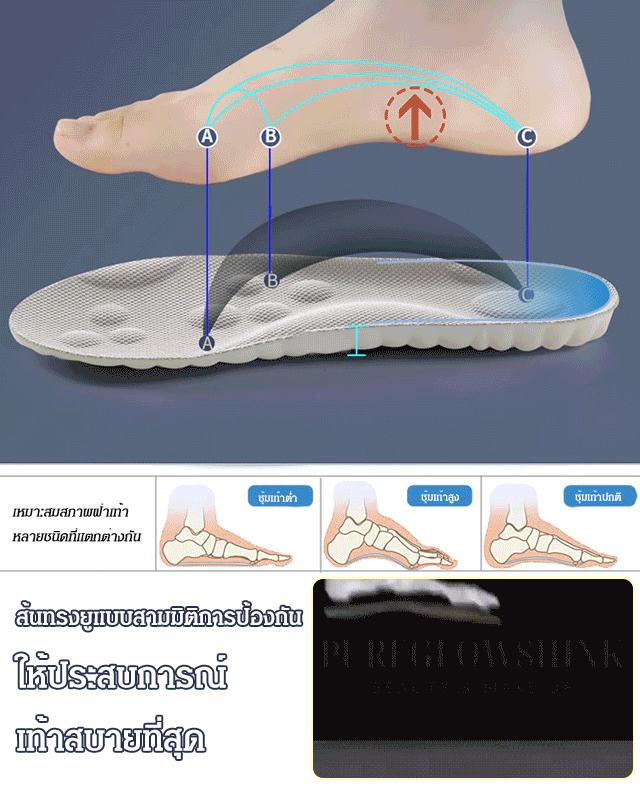 แผ่นรองเท้ารักษาเท้านุ่มแบบ4D