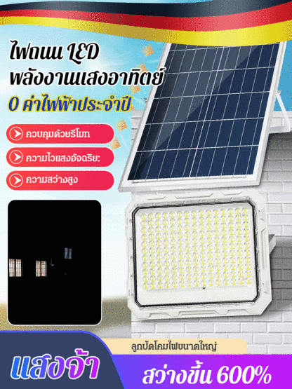 ไฟกันน้ำพลังงานแสงอาทิตย์ความสว่างสูง