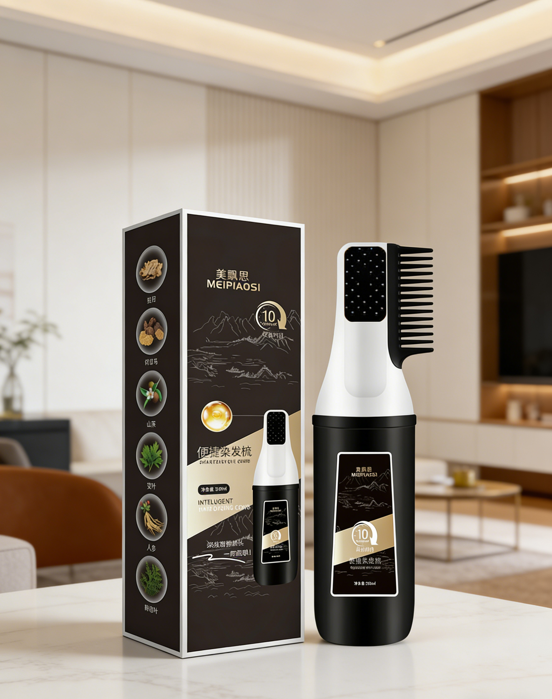 หวีเปลี่ยนสีผมอัจฉริยะ สูตรสมุนไพร | ย้อมผมง่ายด้วยมือเดียว ไม่แสบหนังศีรษะ ไร้กลิ่นแอมโมเนีย | ปิดผมขาวเนียนสนิท สีติดทนนาน ไม่เลอะเทอะ