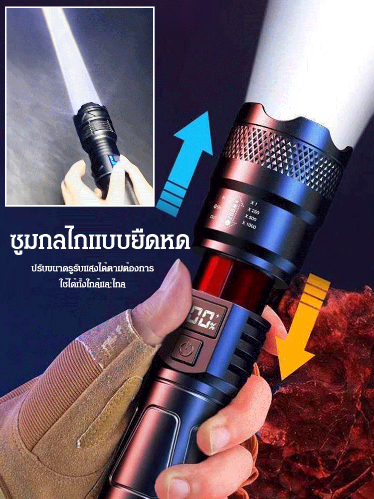 ไฟฉายซูมได้แบบชาร์จ