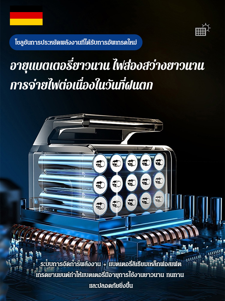 ไฟกันน้ำพลังงานแสงอาทิตย์ความสว่างสูง