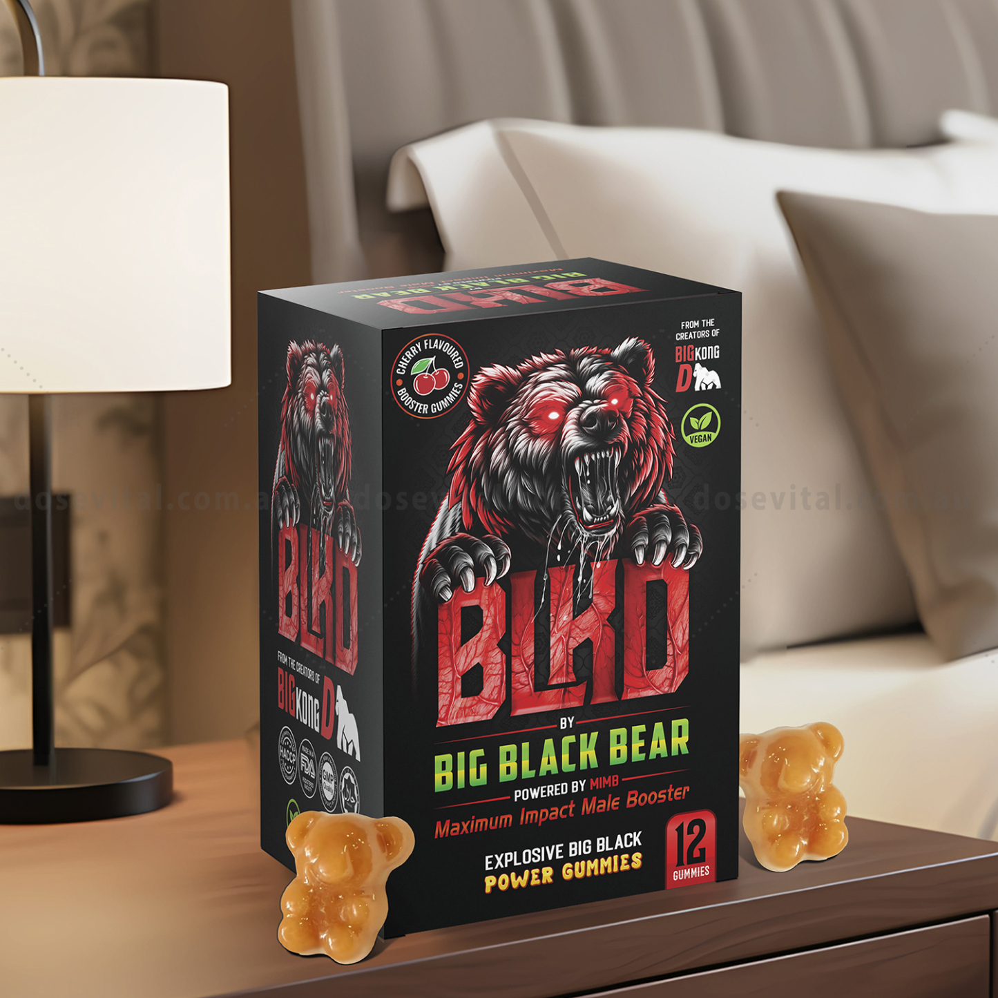 Blacked Gummy Bear - Get Strong Rock Hard (12 Gummies)