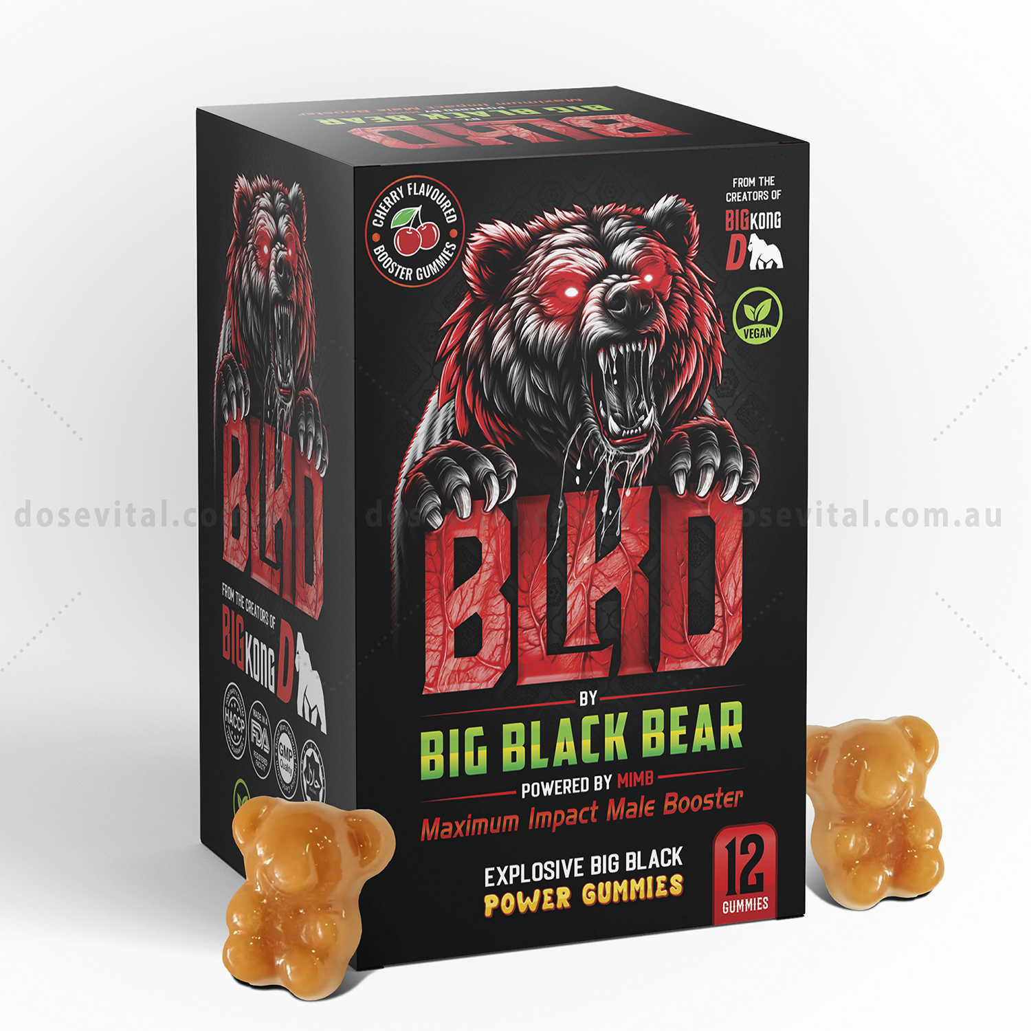 Blacked Gummy Bear - Get Strong Rock Hard (12 Gummies)