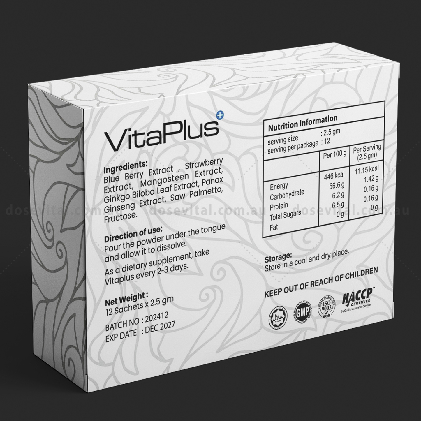 VitaPlus+ Berry Sherbet Powder -  Rock Hard Erection Powder (12 Pack)