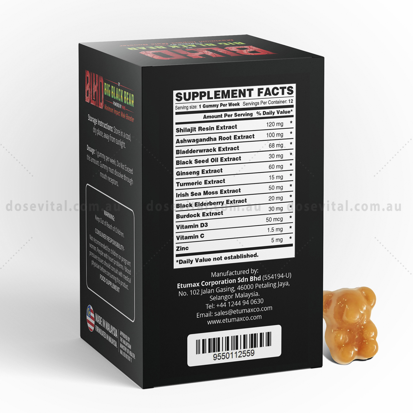 Blacked Gummy Bear - Get Strong Rock Hard (12 Gummies)