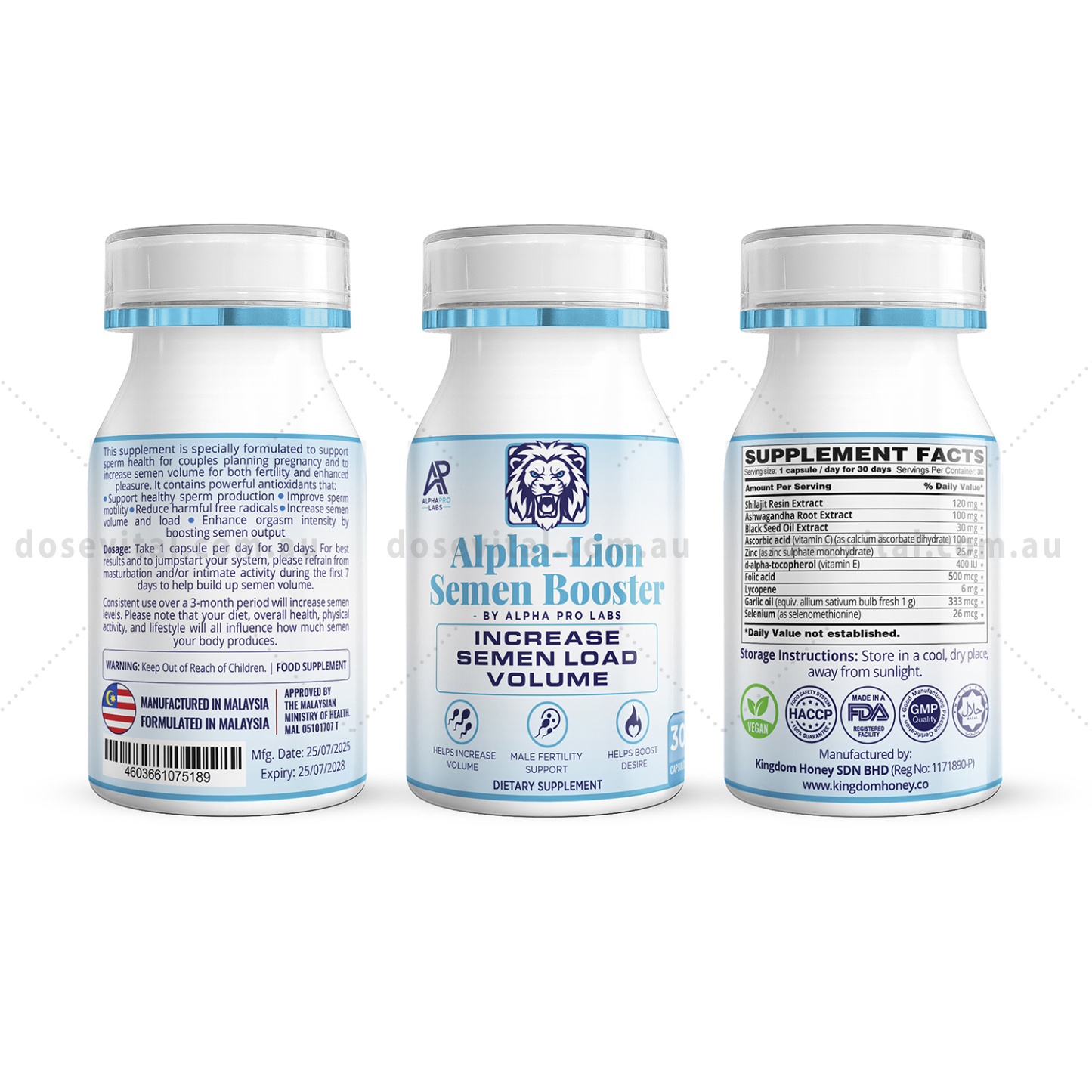 Alpha-Lion Semen Booster – Increase Semen Load Volume (30 Capsules)