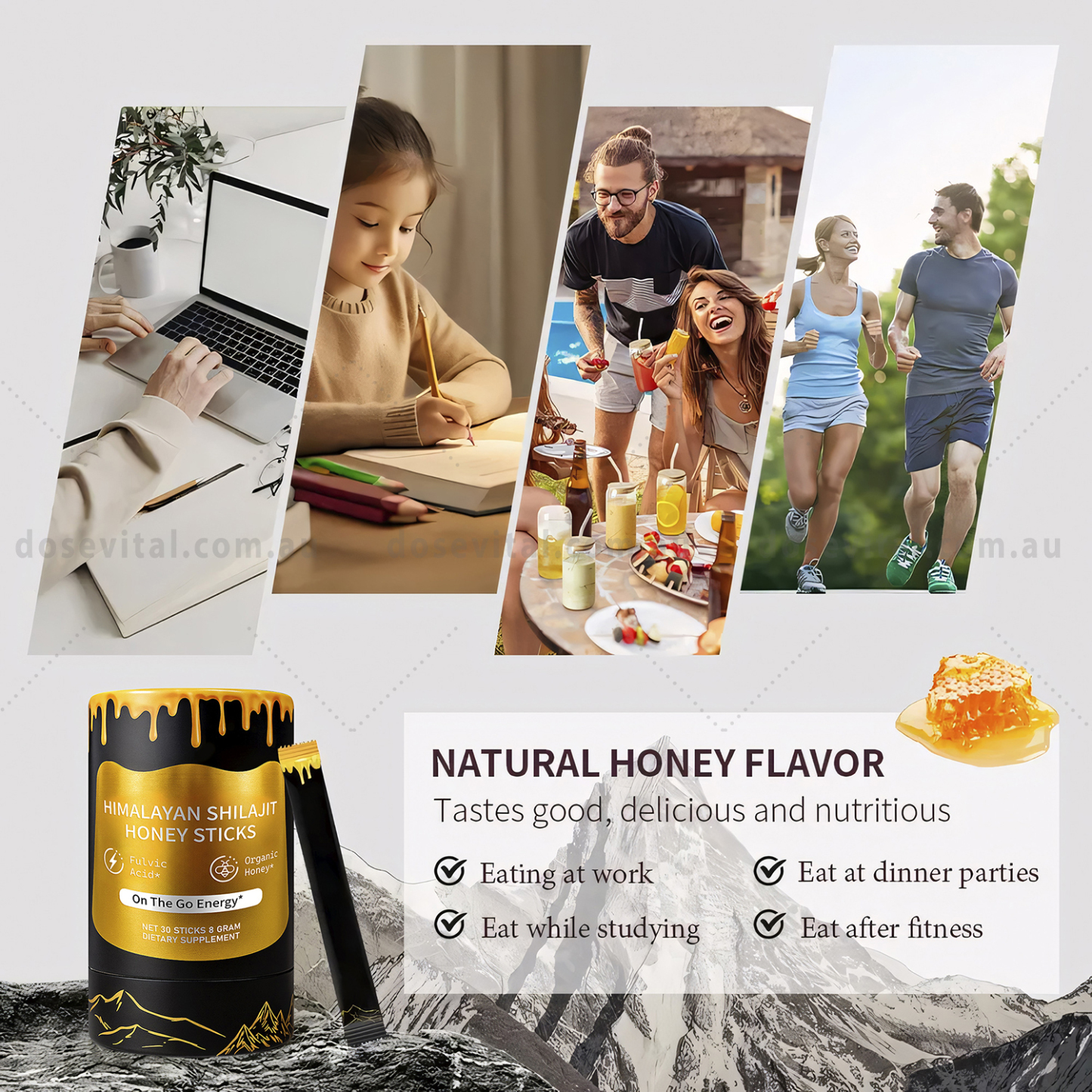 Himalayan Shilajit Honey Sticks - 30 pack - Improve General Health