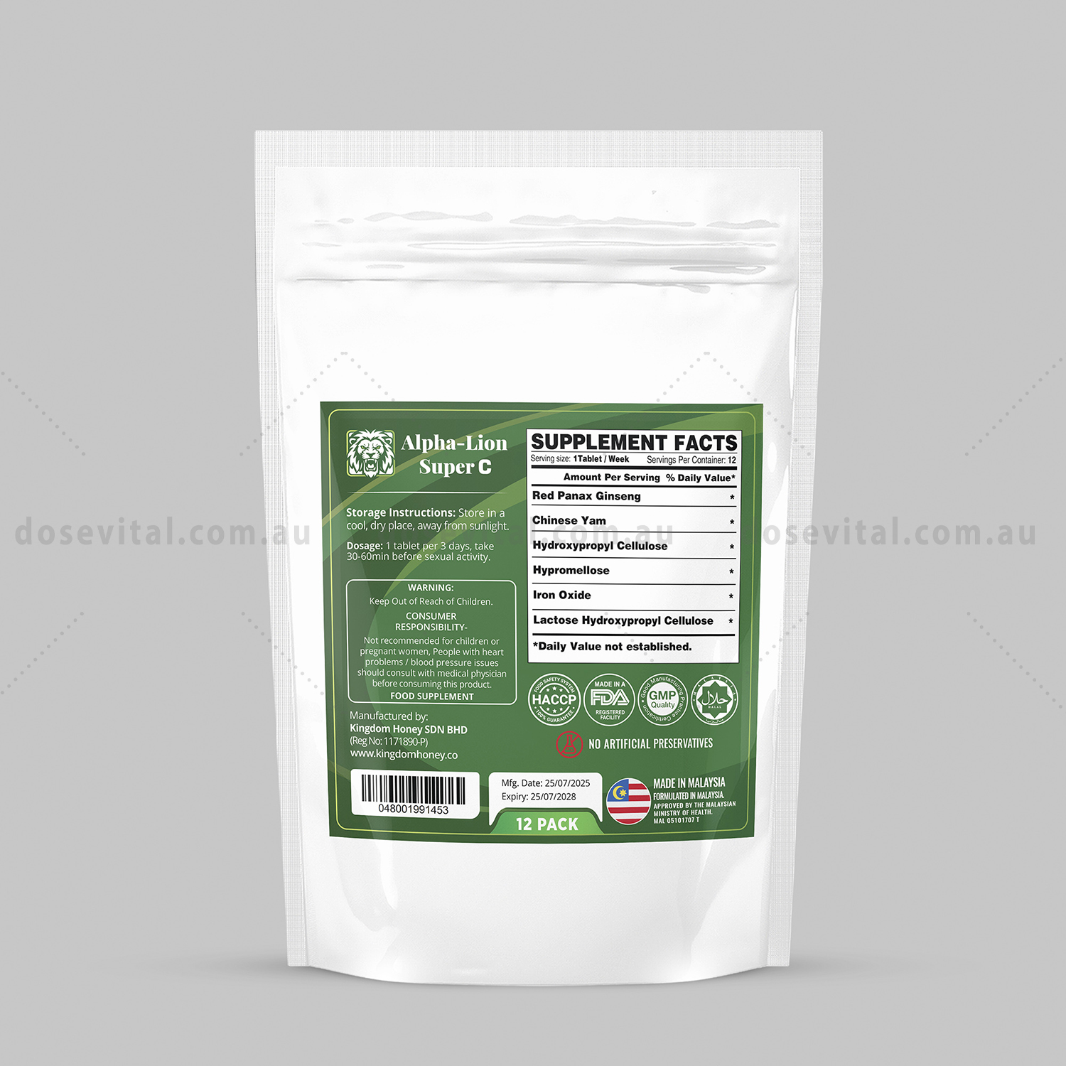 Alpha Lion Super C - Get Rock Hard (12 Pack) Tablets