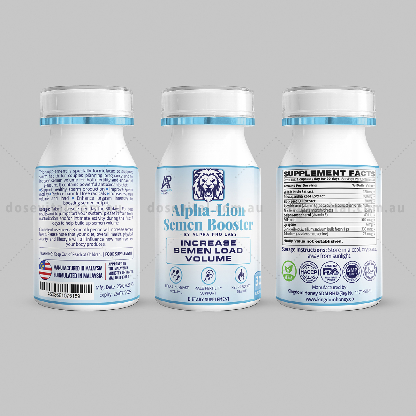 Alpha-Lion Semen Booster – Increase Semen Load Volume (30 Capsules)