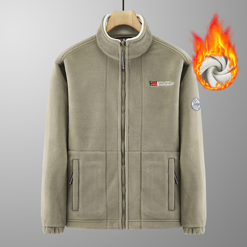ノルウェー仕様 極寒対応 厚手 ダブル層ポーラーフリースジャケット