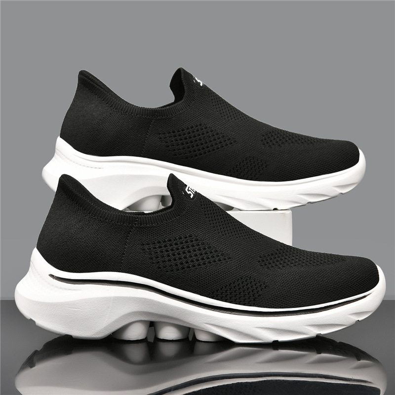 メンズ 軽量 滑り止め フライニット カジュアル スニーカー