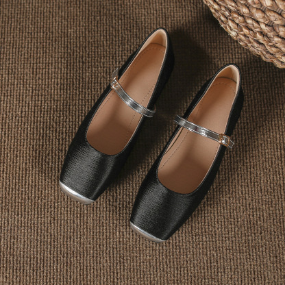 2026 春新作 ワンストラップ フラット スクエアトゥ メリージェーン レディース