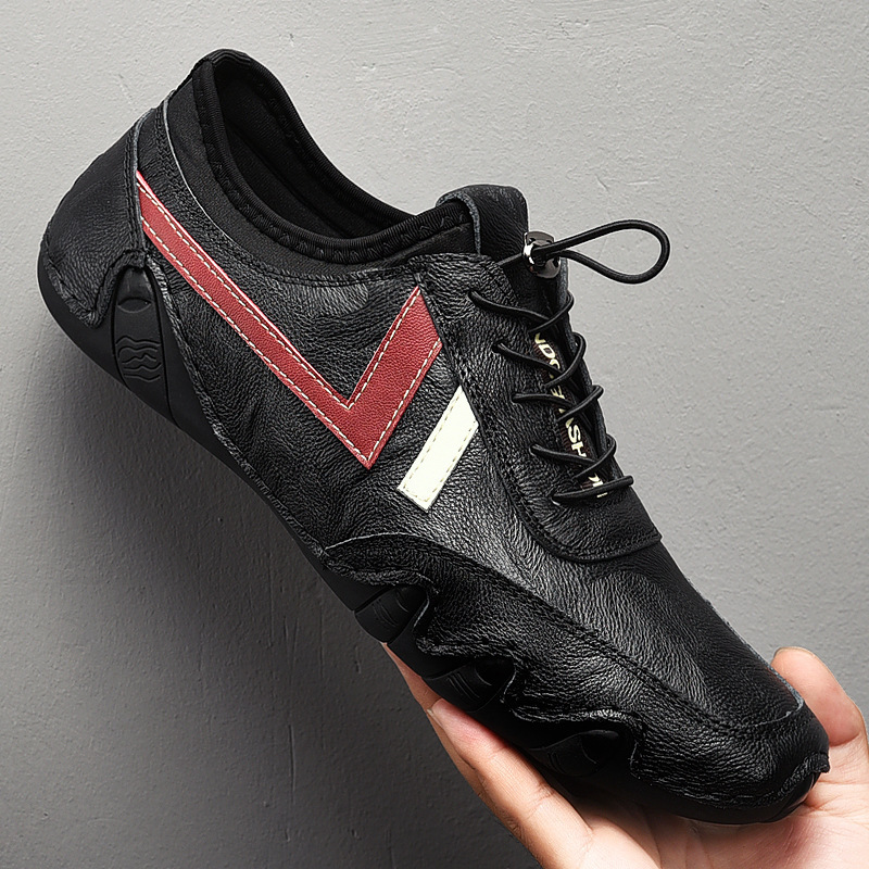 メンズソフトレザーカジュアルスニーカー