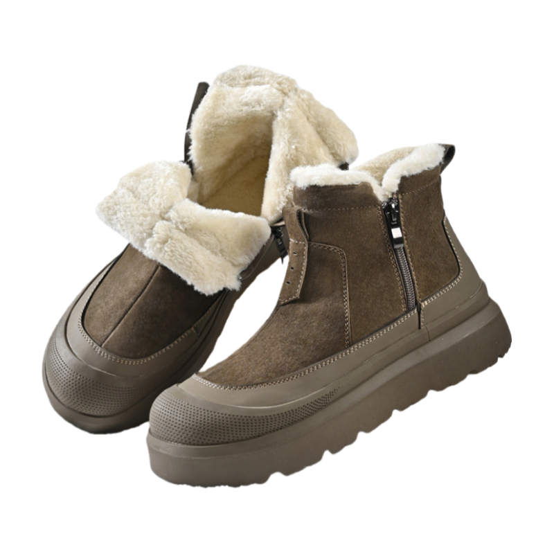 メンズ スエード使用 防滑 冬ブーツ【保温裏起毛】