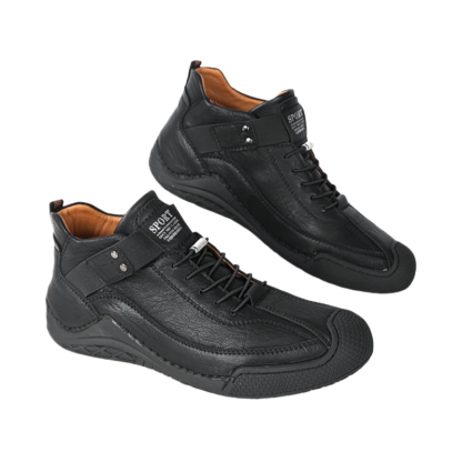 秋冬 本革 柔らかい スニーカー メンズ - 快適クッションソール ビジネスカジュアル兼用シューズ