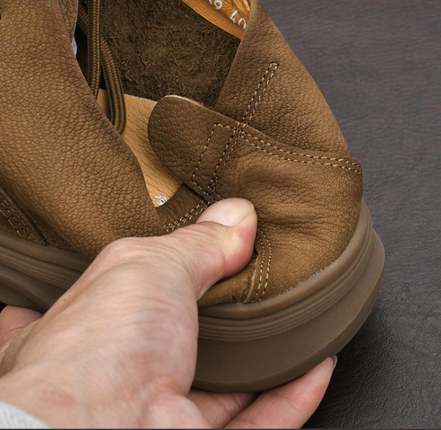 メンズ ファッション レトロ 本革 カジュアルシューズ