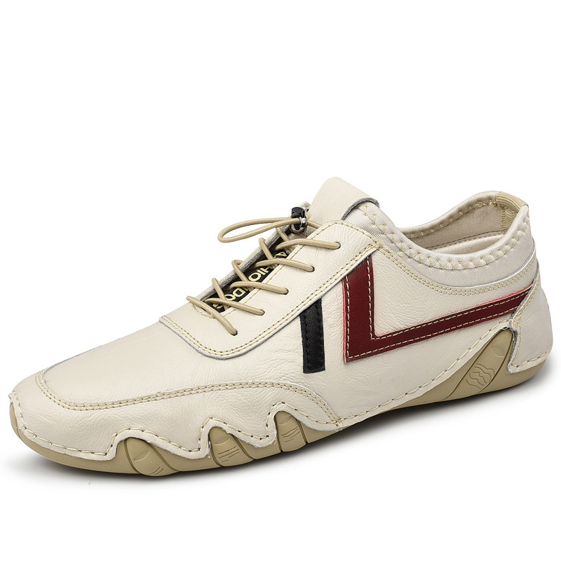 メンズソフトレザーカジュアルスニーカー