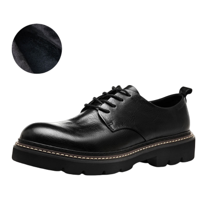 イギリス風レトロ メンズ チャンキートゥ 本革ワークブーツ